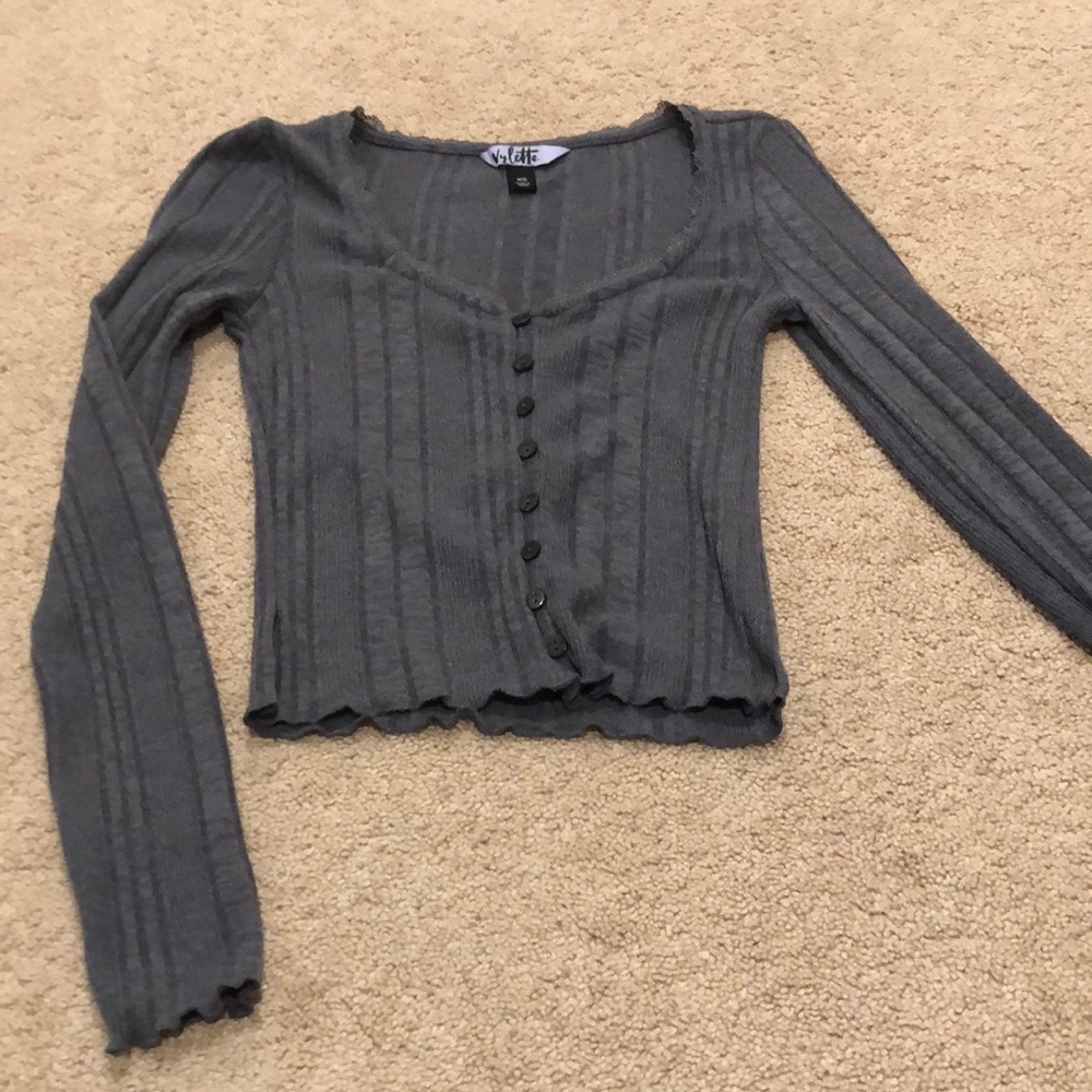 Women’s XS blue/grey cropped sweater